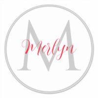 Initiales Monogrammes Nom personnalisé Gris Rouge