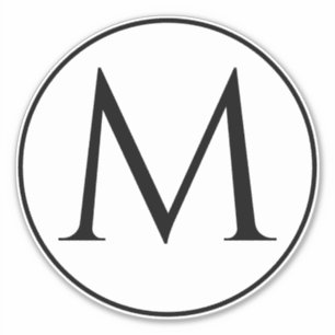 Sticker Initiales Monogrammes Nom personnalisé Noir Blanc 