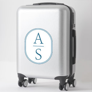 Sticker Initiales Monogrammes turquoises Bagages simples m