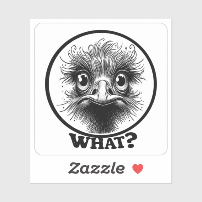 Sticker "Innocent Ostrich What" Vinyl (Feuille)