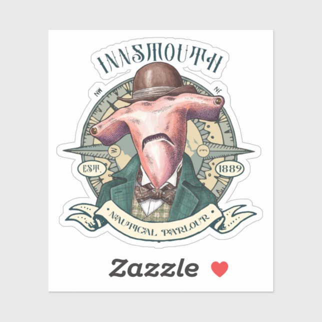 Sticker Innsmouth Nautical Parlor Hammerhead Gentleman (Feuille)