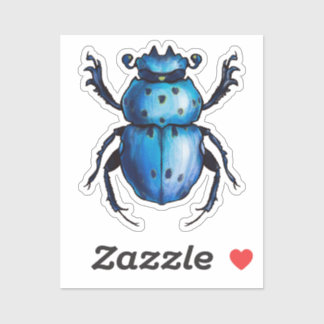 Sticker Insecte d'art du coléoptère bleu