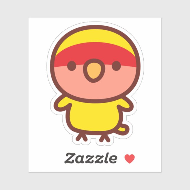 Sticker Inséparable à face de pêche jaune américain (Feuille)