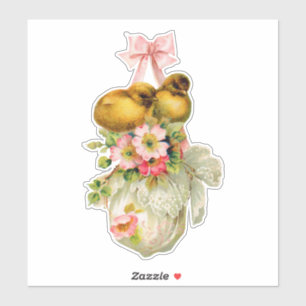 Sticker inséparables Flower Vintage Pâques Card art