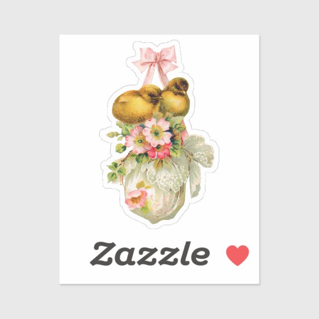 Sticker inséparables Flower Vintage Pâques Card art classi (Feuille)