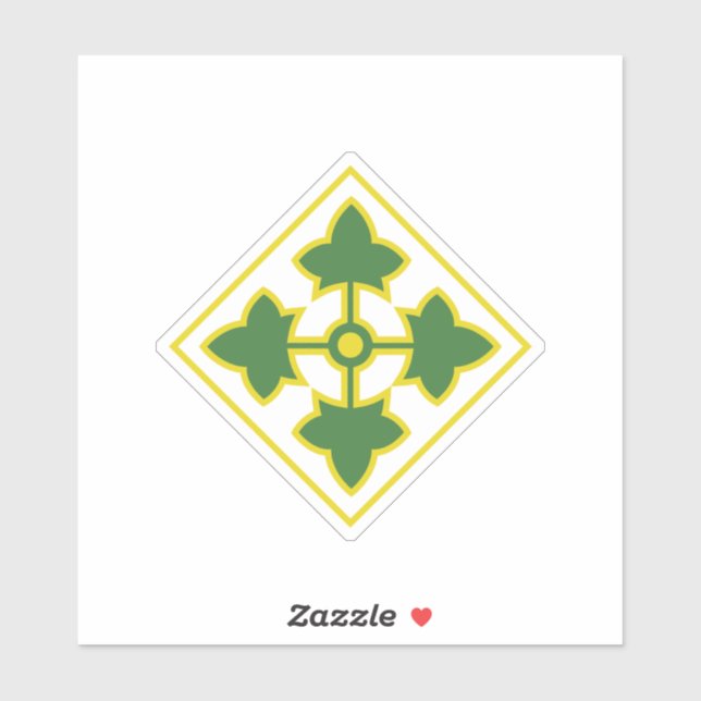 Sticker Insigne de la 4e division d'infanterie (Feuille)