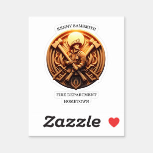 Sticker Insigne des pompiers symbolisant la bravoure