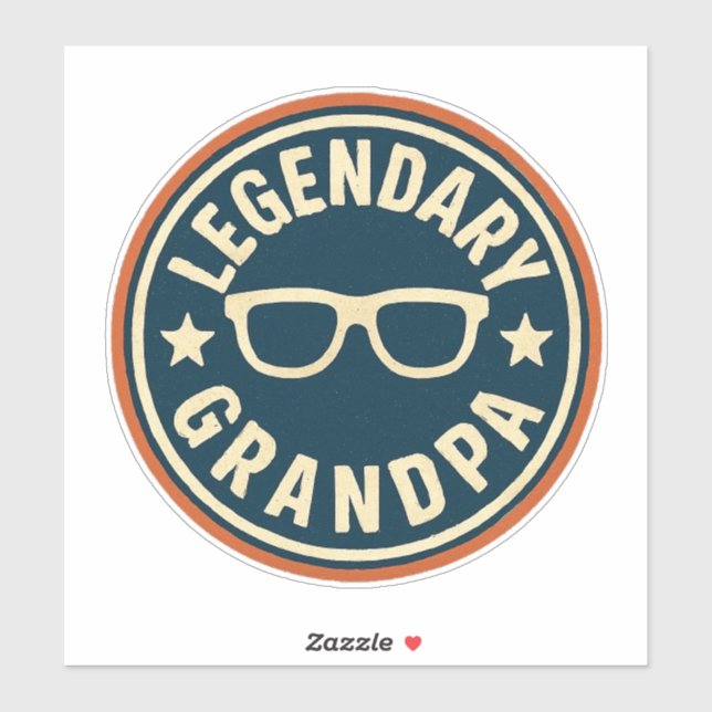 Sticker insigne rétro grand-père légendaire (Feuille)