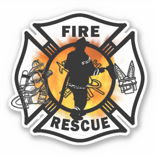 Sticker Insignes de Secourt de pompier (Devant)