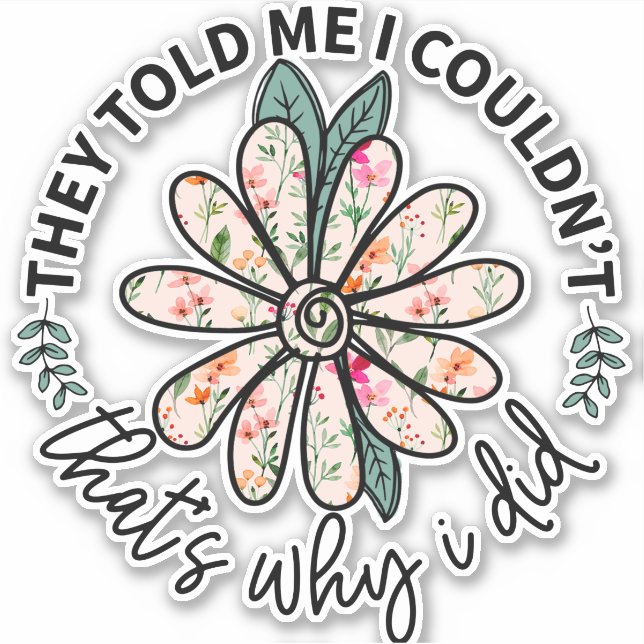 Sticker Inspiration Fleur Boho mignonne Motivationnelle (Devant)