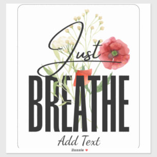 Sticker Inspiration Juste Respirer Floral Yoga