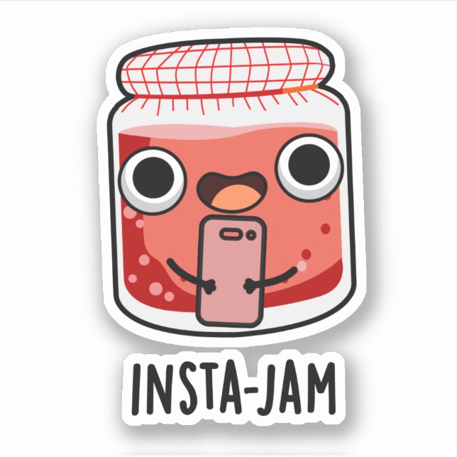 Sticker Insta-jam Funny Social Media Jam Pun (Devant)