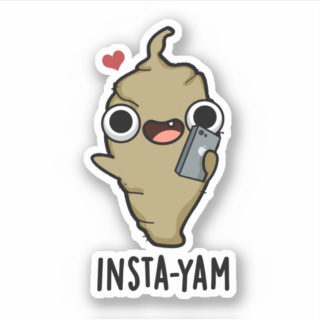 Sticker Insta-yam Funny Social Media Veggie Pun (Devant)