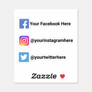 Sticker Instagram personnalisé Facebook Twitter Médias soc