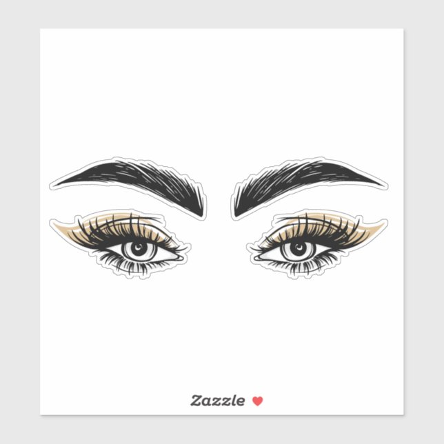 Sticker Institut de beauté Pretty Eyes Maquillage Cils Ext (Feuille)