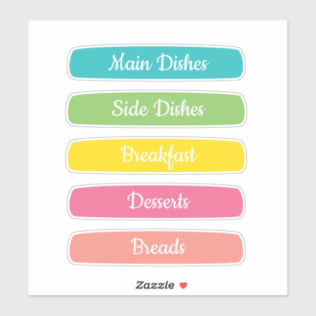 Sticker Intercalaires de recettes personnalisés (Feuille)