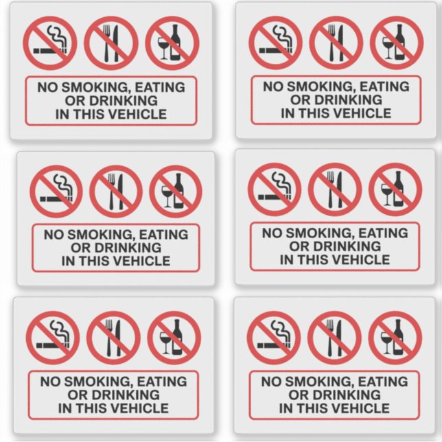 Sticker Interdiction de fumer, de manger et de boire (Devant)