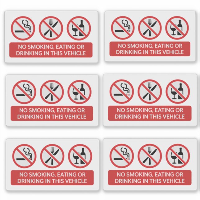 Sticker Interdiction de fumer, de manger et de boire (Devant)