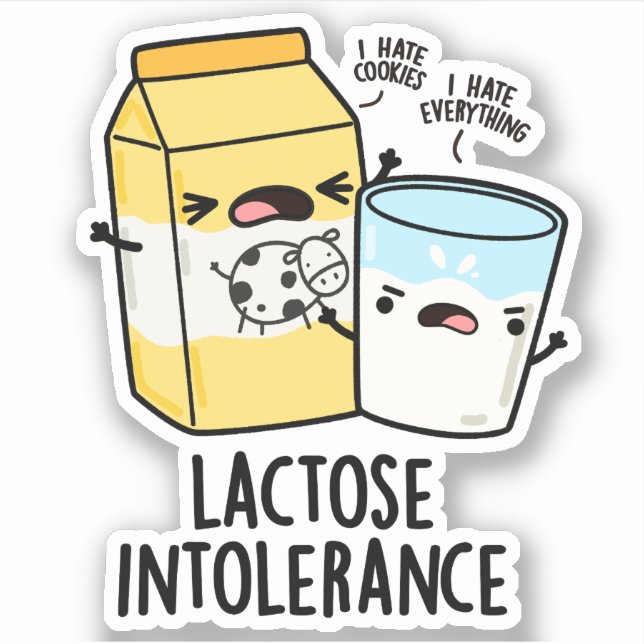Sticker Intolérance au lactose Funny Milk Pun (Devant)
