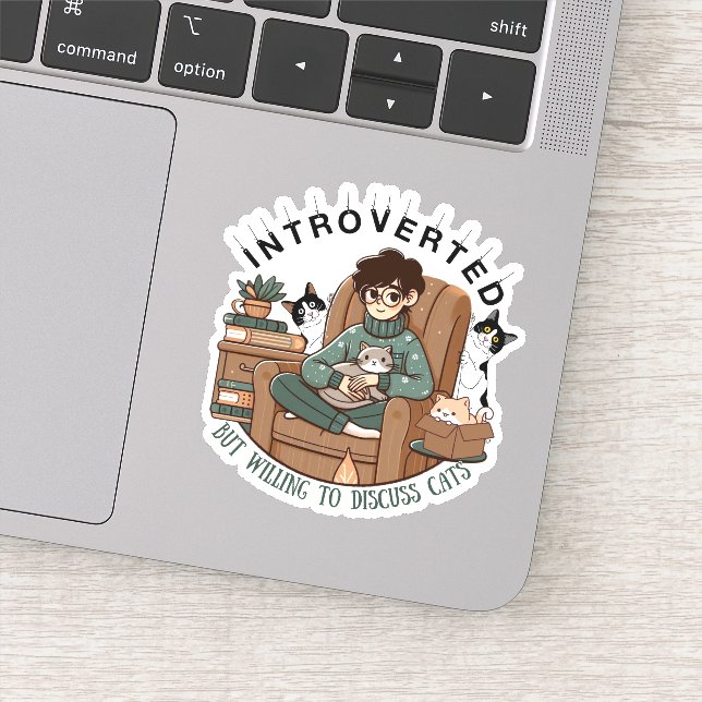 Sticker introverti mais prêt à discuter de chats (Détail)