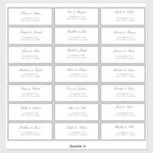 Sticker Invitation de mariage classique en acrylique prune