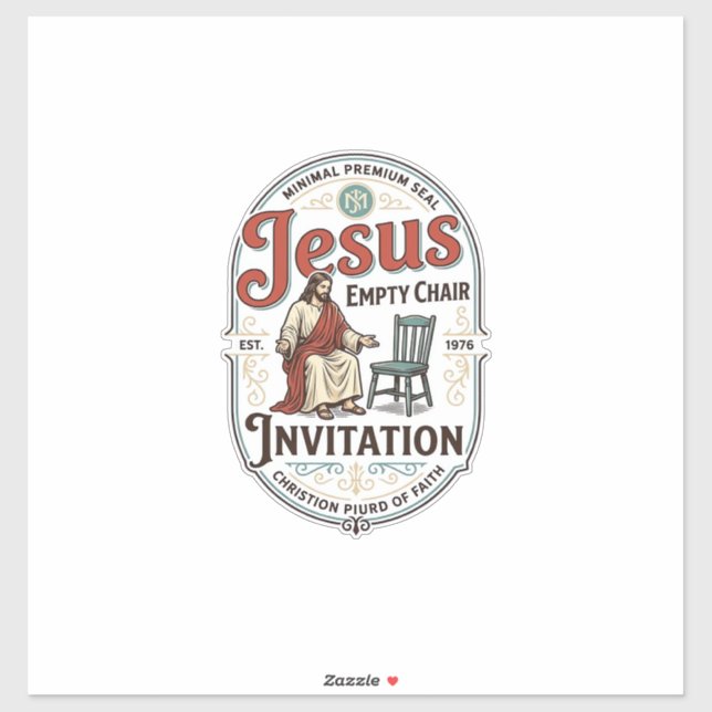 Sticker Invitation Jésus Chaise Vide Invitation Jésus Chai (Feuille)