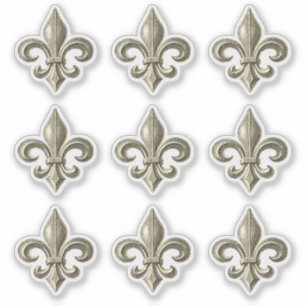 Sticker Invitation vintage Fleur de Lis