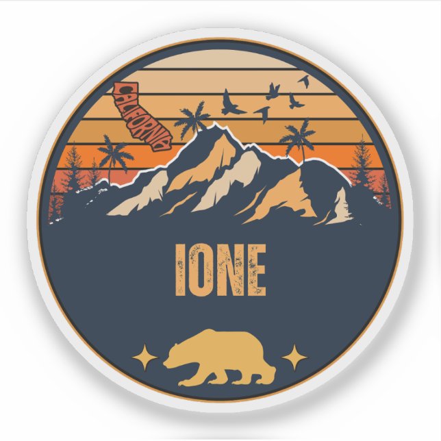 Sticker Ione, Californie (Devant)