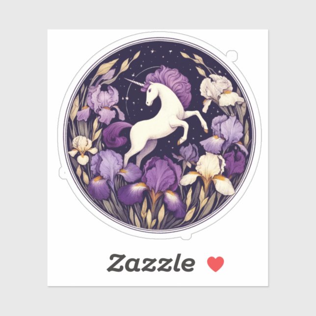 Sticker Iris de licorne violette Unicorns Iris (Feuille)
