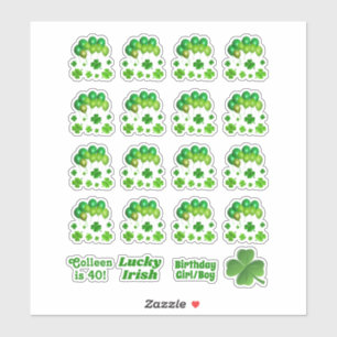 Sticker Irish Green Balloons Mars fête d'anniversaire