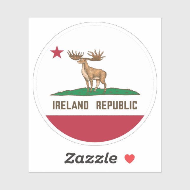Sticker Irlande République Irish Elk Drapeau géant Cerf (Feuille)