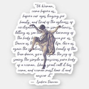 Sticker Isadora Duncan Portrait et citation
