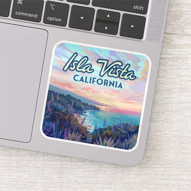 Sticker Isla Vista Californie Père Noël Barbara Goleta Col (Détail)