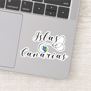 Sticker Islas Canarias, Canaries Pavillon Coeur,