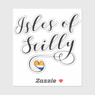 Sticker Isles of Scilly Drapeau in Heart