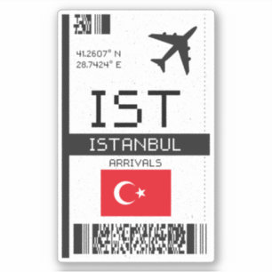 Sticker IST Istanbul Boarding Pass - Turquie Travel