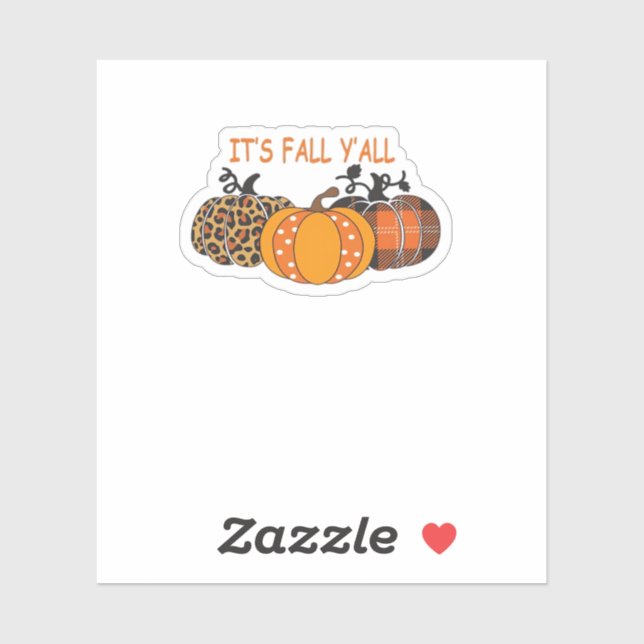 Sticker It’s Fall Y’all Pumpkin Thanksgiving (Feuille)