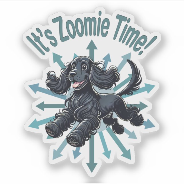 Sticker It’s Zoomie Time Cocker Spaniel (Devant)