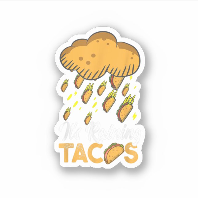 Sticker It's Raining Tacos Funny Taco Kids Girls Boys Gift (Devant)