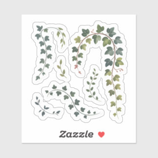 Sticker Ivy & Creeper Leaves Watercolor