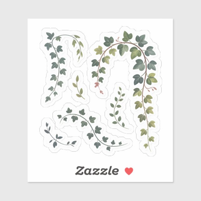 Sticker Ivy & Creeper Leaves Watercolor  (Feuille)