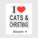 Sticker J'❤️ CHATS & NOËL J'AIME CHATS & CHRISTMA Vinyl<br><div class="desc">J'❤️ LES CHATS ET NOËL J'AIME LES CHATS ET NOËL J'AIME LES CHATS ET NOËL -Vous ?</div>