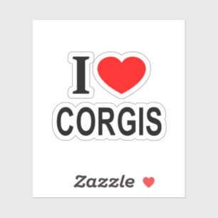 Sticker J' ❤️ CORGIS J'AIME CORGIS J'AIME CORGIS Vinyle