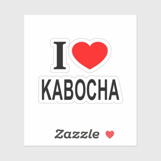 Sticker J'❤️ KABOCHA J'AIME KABOCHA JE ❤️ KABOCHA Vinyle (Feuille)