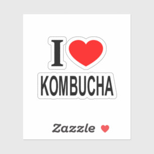 Sticker J'❤️ KOMBUCHA J'AIME KOMBUCHA I COEUR KOMBUC Vinyl