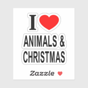 Sticker J'❤️ LES ANIMAUX & NOËL J'AIME LES ANIMAUX & CH Vi