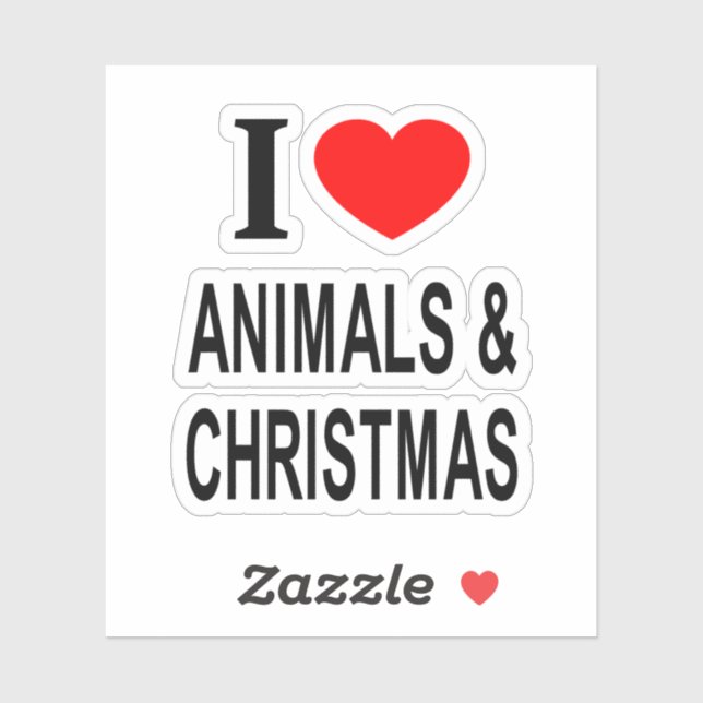 Sticker J'❤️ LES ANIMAUX & NOËL J'AIME LES ANIMAUX & CH Vi (Feuille)
