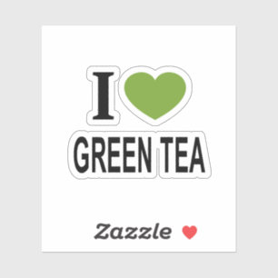 Sticker J'❤️ TEA VERT avec coeur vert J'AIME Vinyl VERT