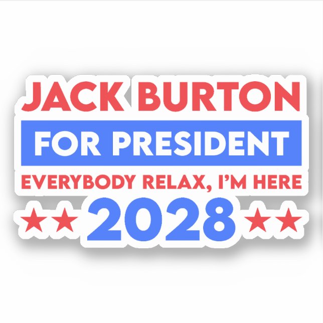 Sticker Jack Burton Pour Président 2028 (Devant)