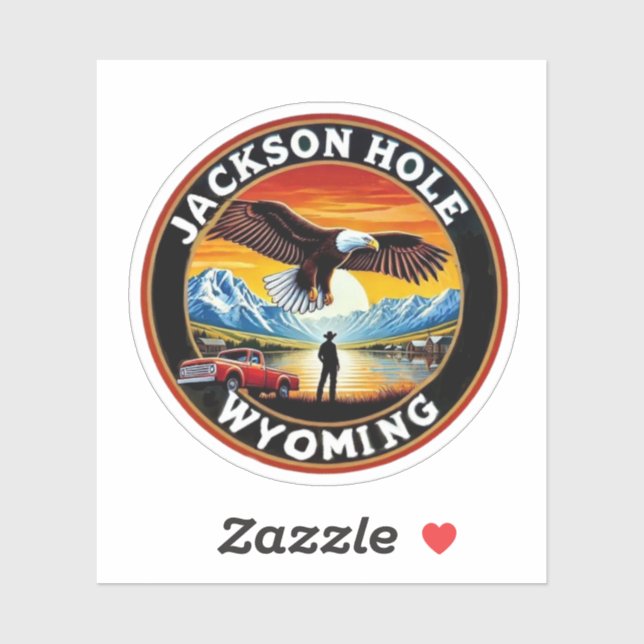 Sticker Jackson Hole, Wyoming États-Unis (Feuille)